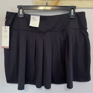 *NWT* CALIA Black Skirt, High-Rise, Back Pleat, LARGE - Tennis Golf Pickleball